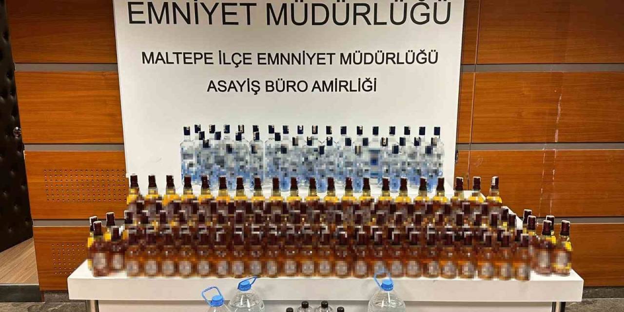 Maltepe’de Sahte Alkol Operasyonu: 2 Şüpheli Yakalandı