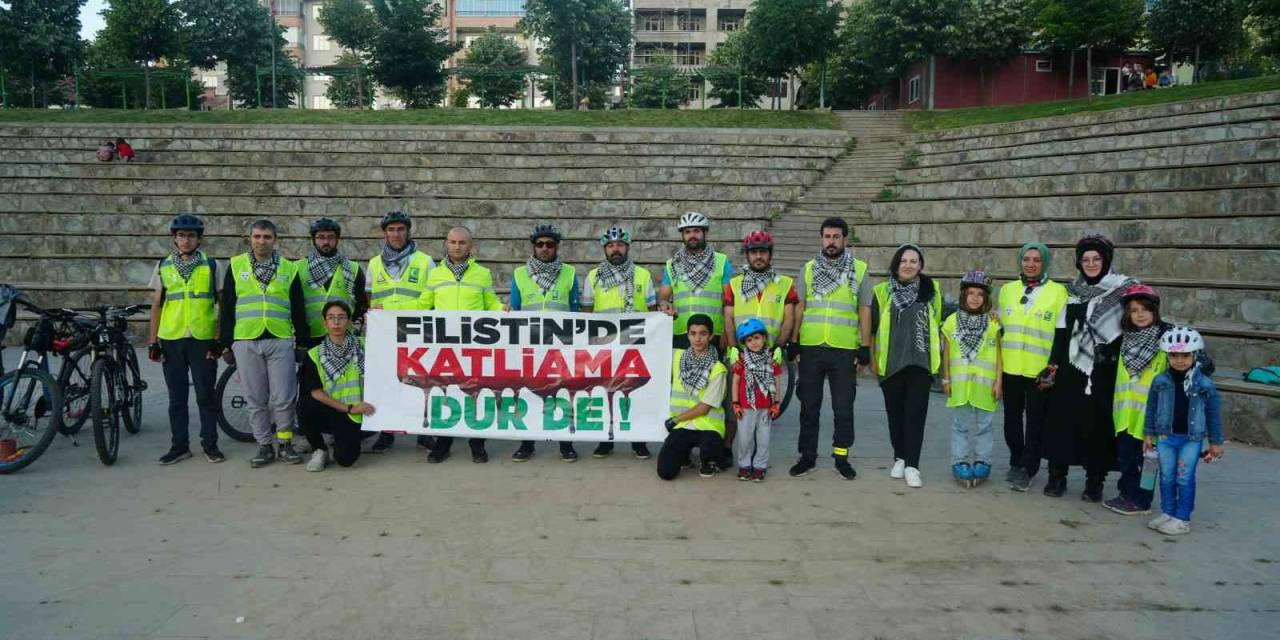 Bisikletçilerden Filistin’e Destek Turu