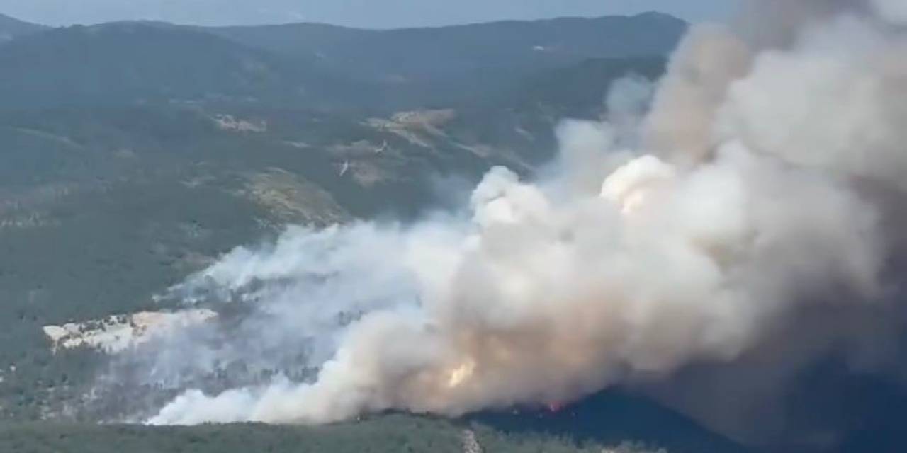 Bursa’daki Yangının Boyutu Havadan Görüntülendi