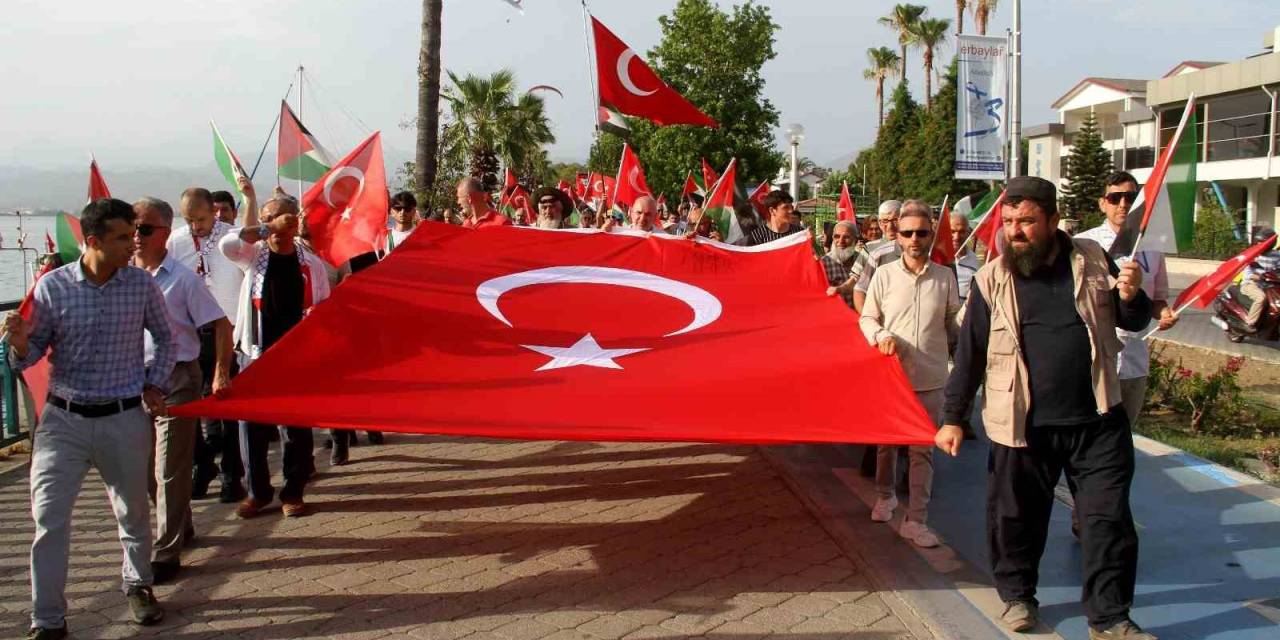 Fethiye’de ’filistin’e Destek Yürüyüşü Ve Mitingi’