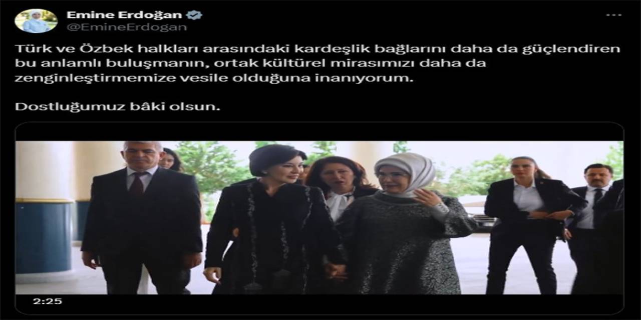 Emine Erdoğan’dan Ziroat Mirziyoyeva İle Millet Kütüphanesi’ni Ziyaretine İlişkin Paylaşım