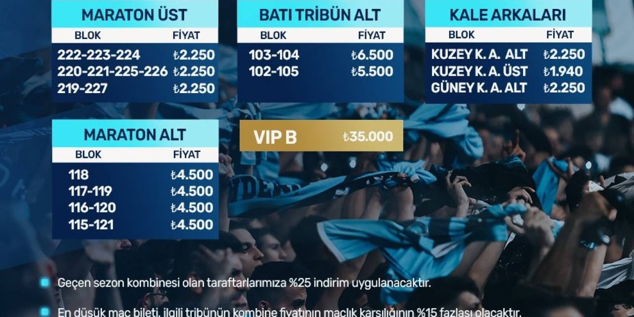 Adana Demirspor, 2024-2025 Sezonu Kombineleri Satışta