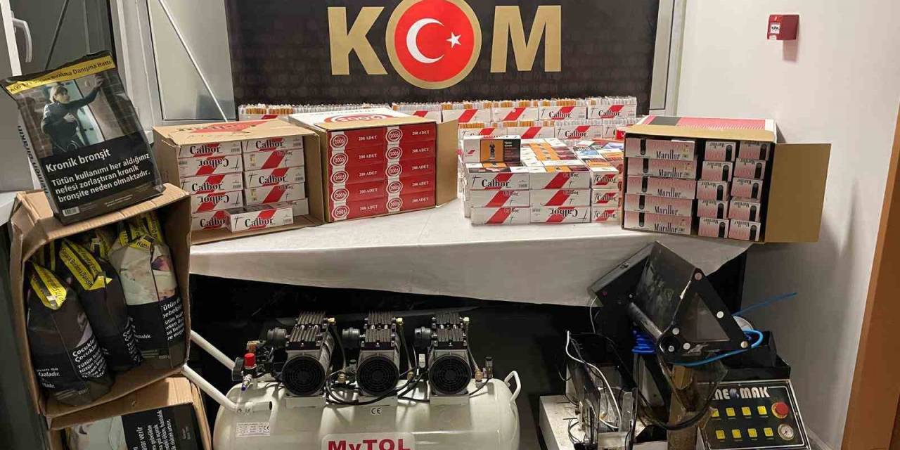 Kütahya’da 19 Bin Adet İçi Dolu Makaron, 19 Kilogram Kaçak Tütün Ele Geçirildi
