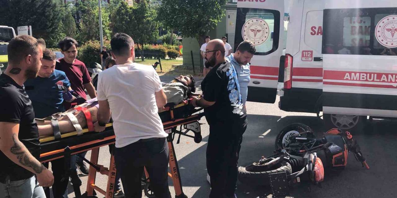 Tekirdağ’da Motosikletle Otomobilin Çarpıştığı Kaza Kamerada