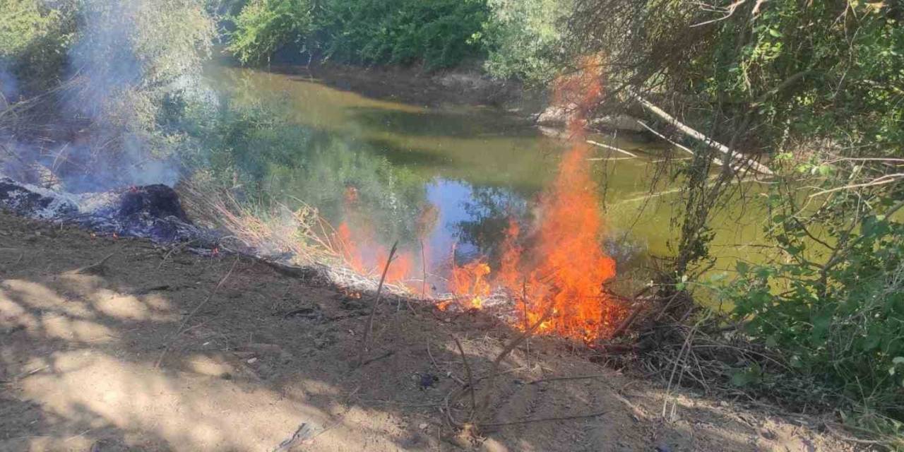 Göksu Nehri Kenarında Çıkan Yangın Kısa Sürede Söndürüldü