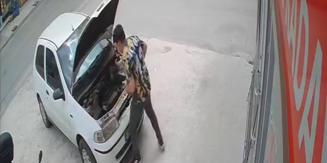 Otomobilin Motoruna Giren Yılan Teker Sökülerek Çıkarıldı