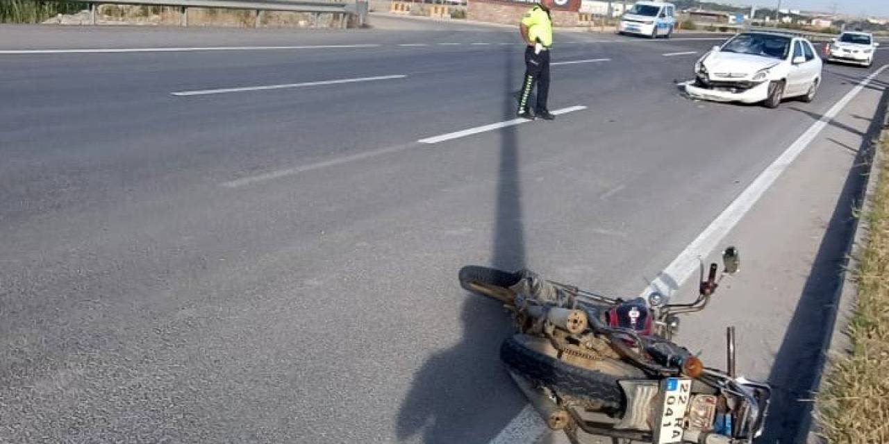 İpsala’da Otomobilin Çarptığı Motosiklet Sürücüsü Hayatını Kaybetti