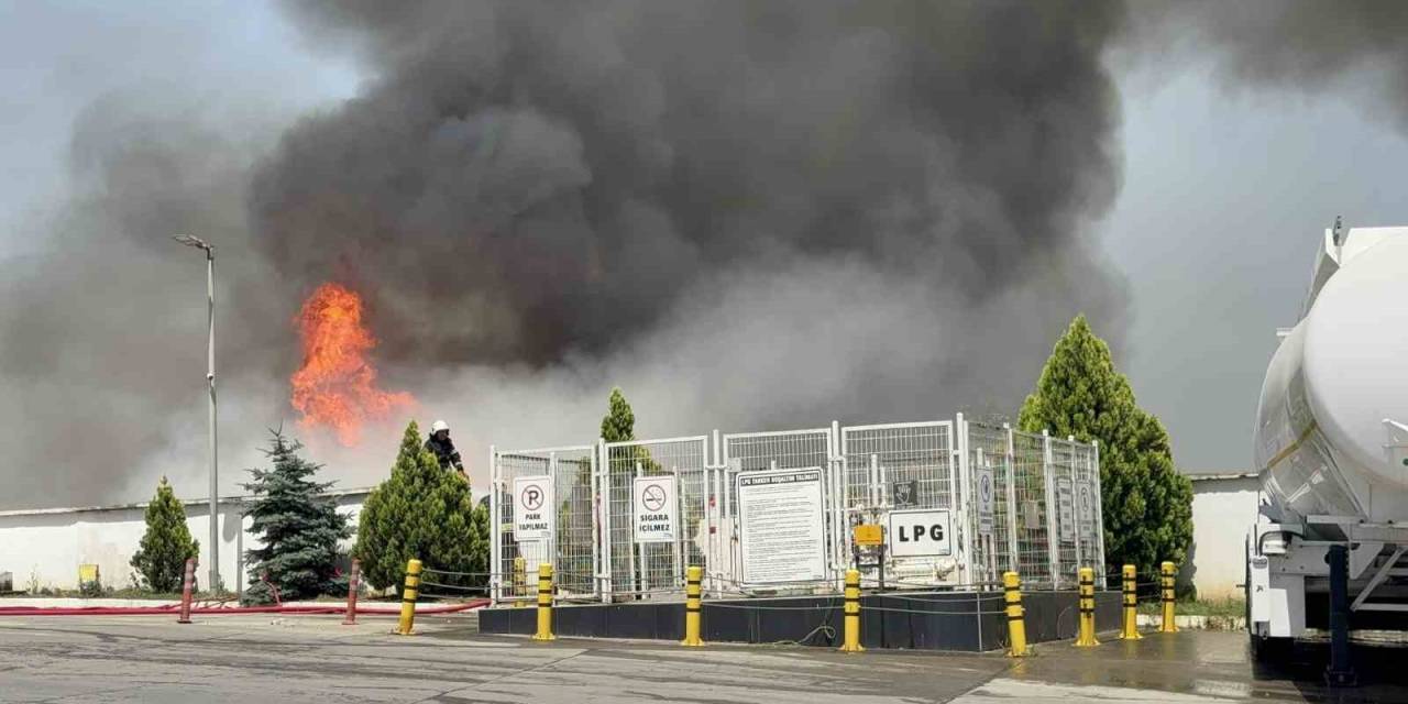 Palet Fabrikasındaki Yangına Müdahale Sürüyor