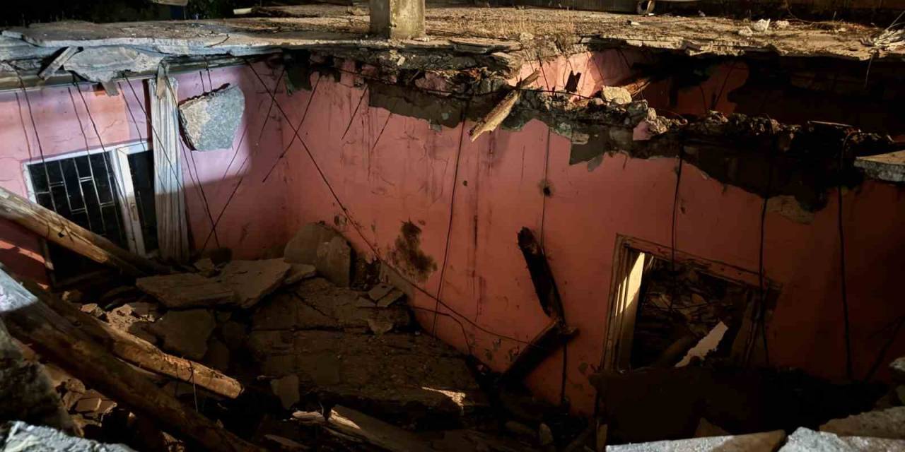 Diyarbakır’da Metruk Yapının Tavanı Çöktü