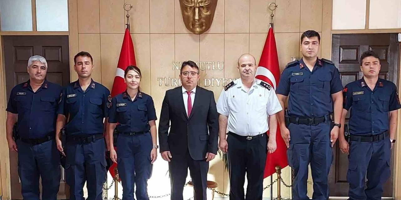 Marmaris İlçe Jandarma Komutanı Yarbay Çam, Kaymakam Kaya İle Bir Araya Geldi