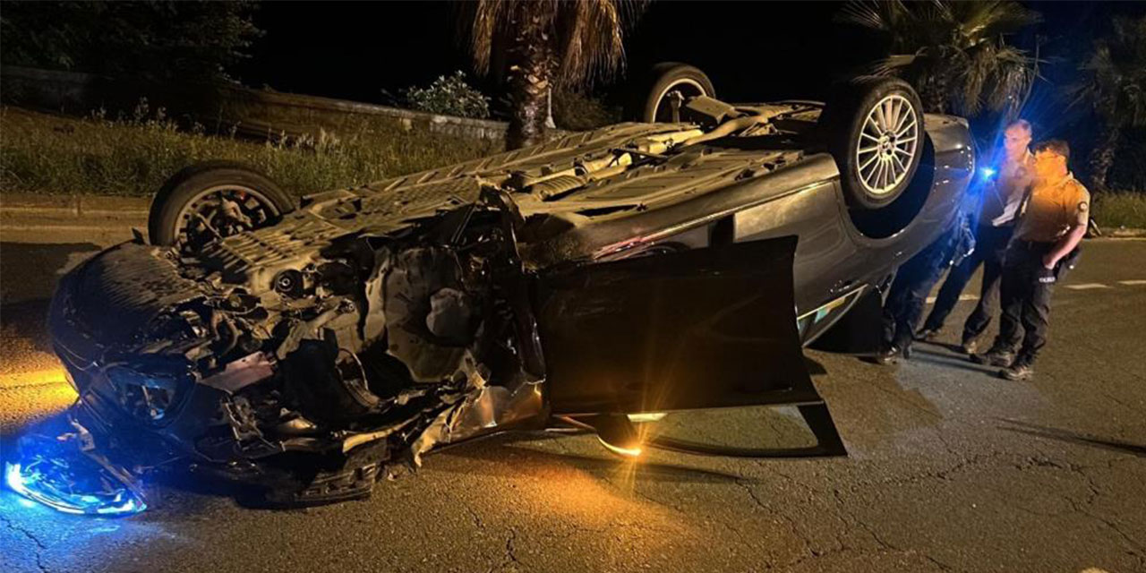 Rize’de Lüks Otomobil Takla Attı: 1 Yaralı