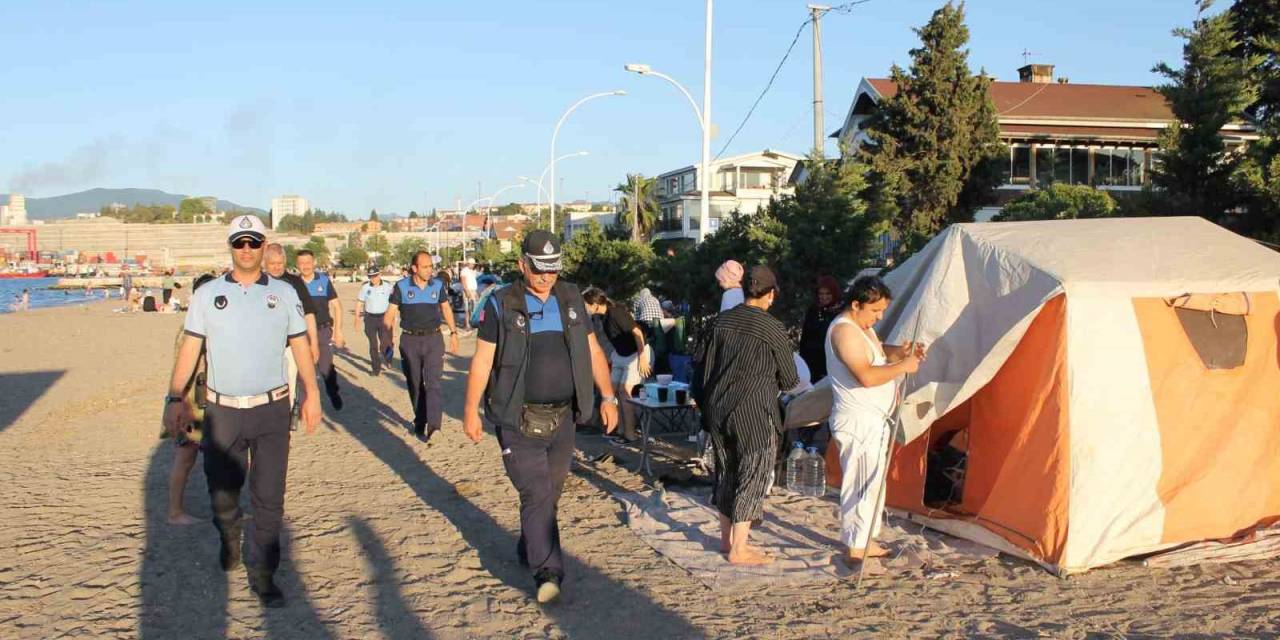 Gemlik Sahillerinde Çadır Operasyonu