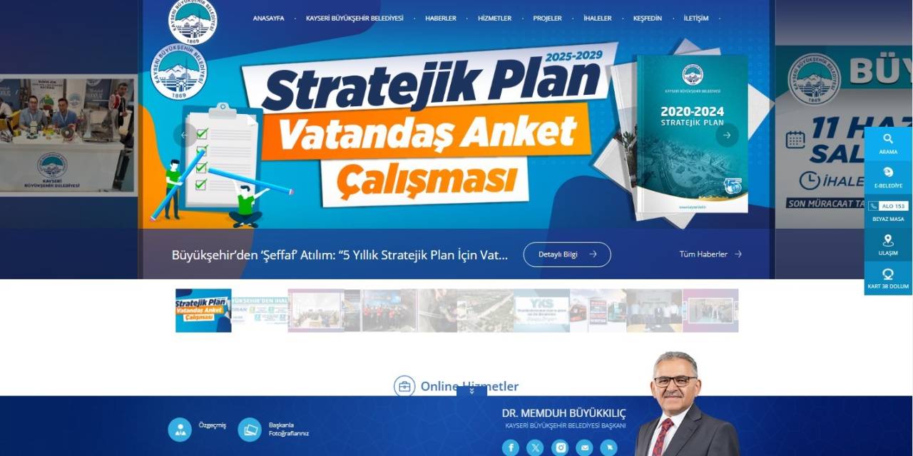 Kayseri Büyükşehir Web Sitesi, Öne Çıkan 9 Büyükşehir Sitesinden Birisi Oldu