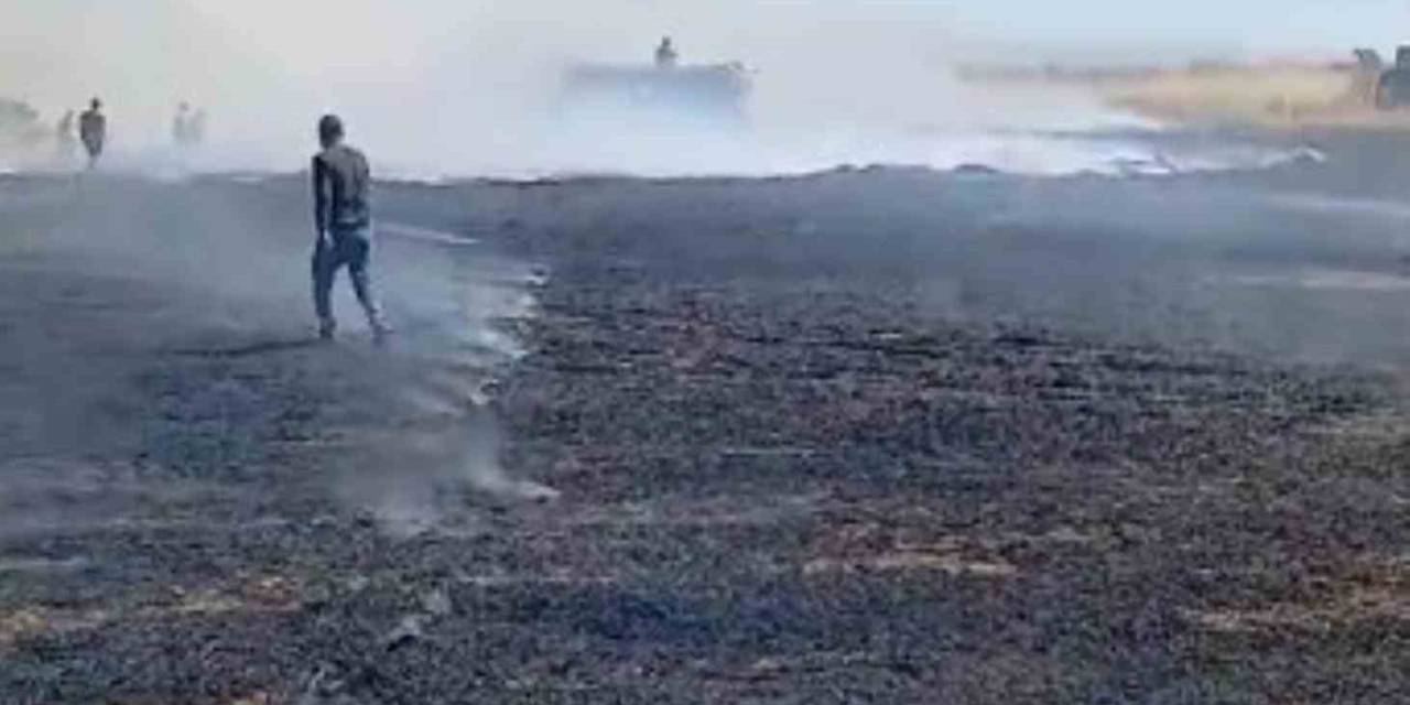 Karapınar’da Buğday Ekili Tarlada Yangın