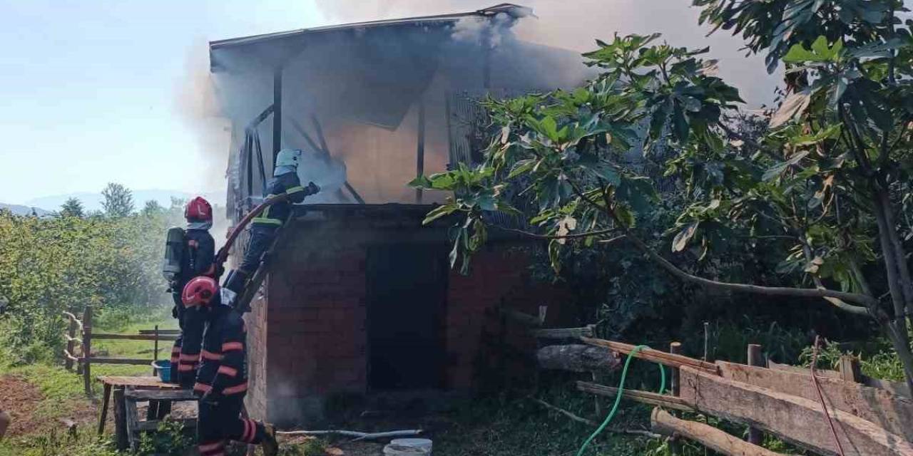 Ahır Ve Samanlık Alevlere Teslim Oldu, Hayvanlar Son Anda Kurtarıldı