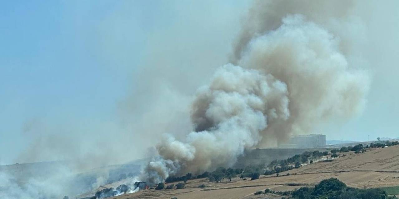 Tekirdağ’da Alev Alev Yanan Buğday Tarlası Küle Döndü