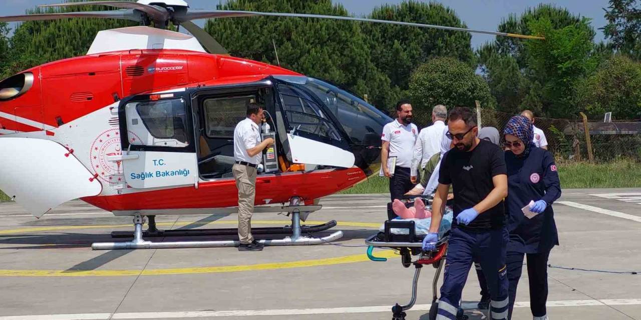 Samsun’da Ambulans Helikopter Yaşlı Kadın İçin Havalandı