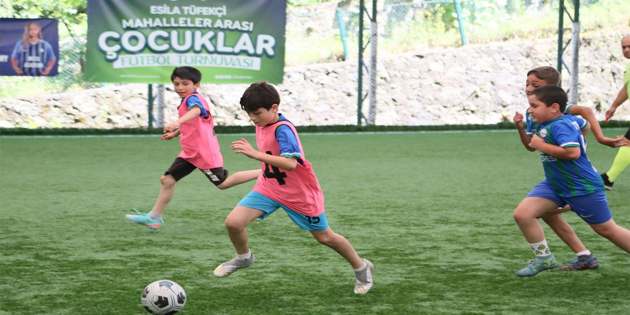 Rize'de Esila Tüfekçi Mahalleler Arası Çocuklar Futbol Turnuvası devam ediyor