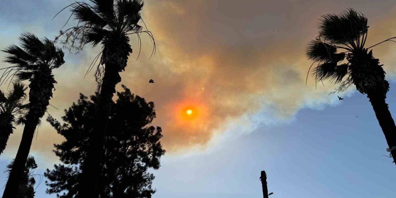 İzmir’deki Orman Yangını Kuşadası’nı Duman Bulutuna Boğdu