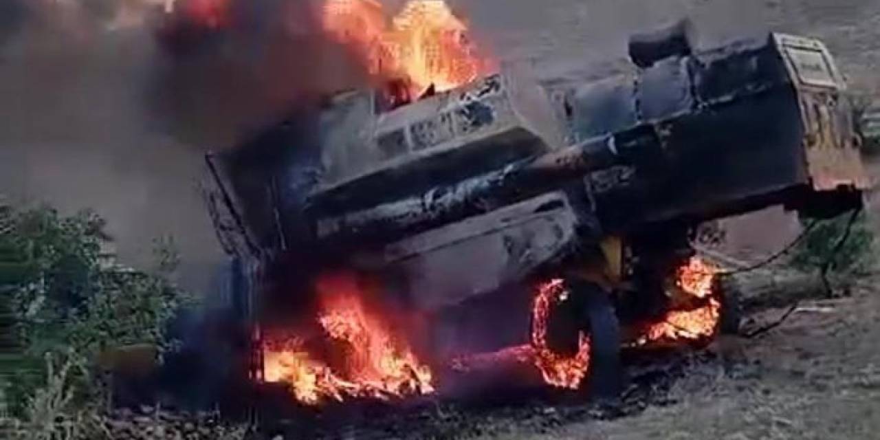 Konya’da Hasat Yapan Biçerdöver Yandı