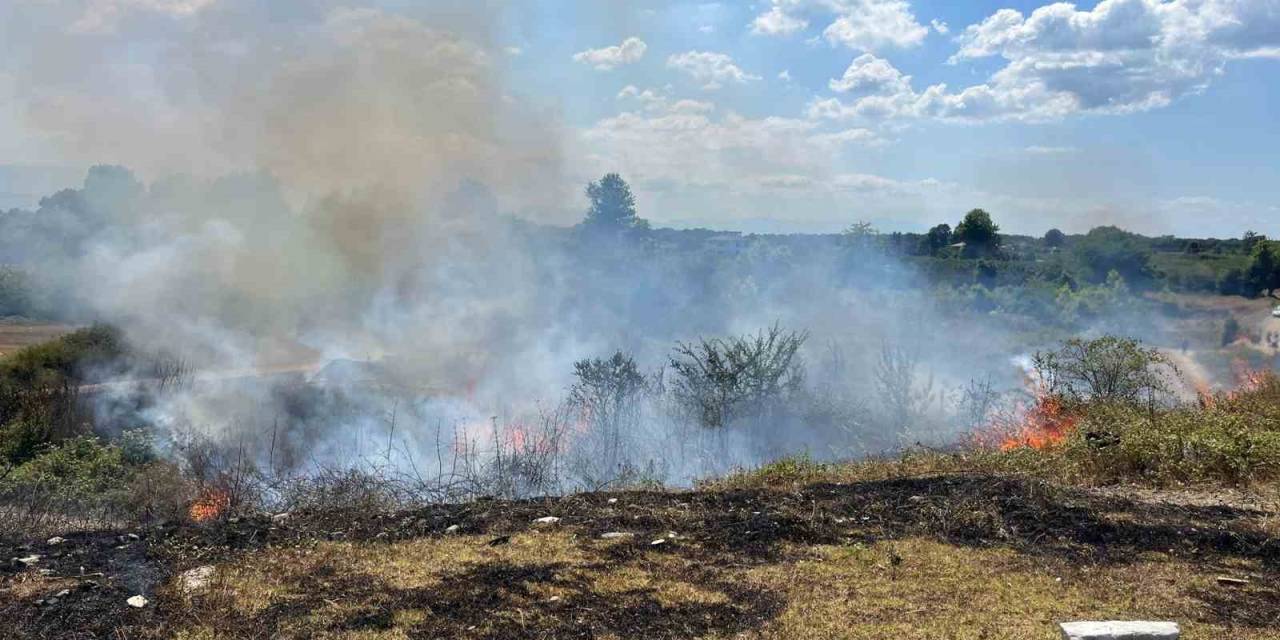 Otluk Alanda Çıkan Yangını Söndürmek İçin Ekipler Seferber Oldu