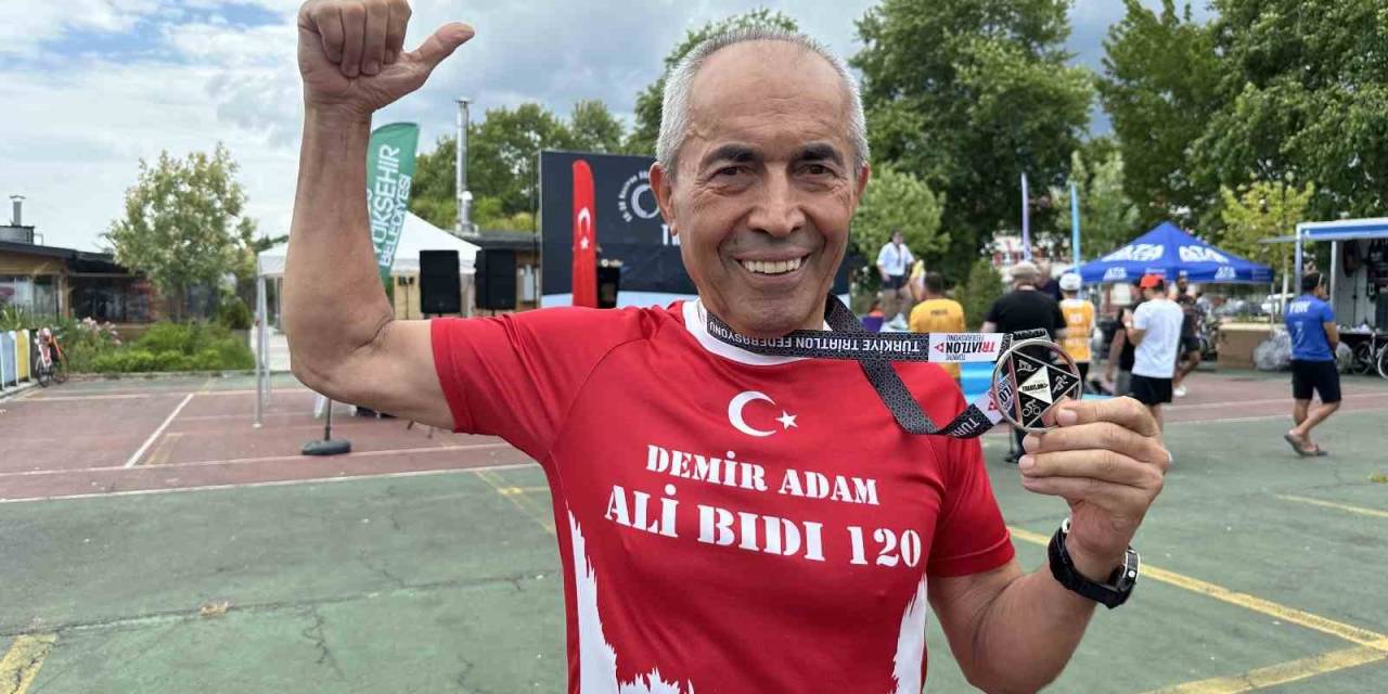 ’demir Adam’ Lakaplı 75 Yaşındaki Ali Bıdı, Triatlon Türkiye Kupası’nda İkinci Oldu