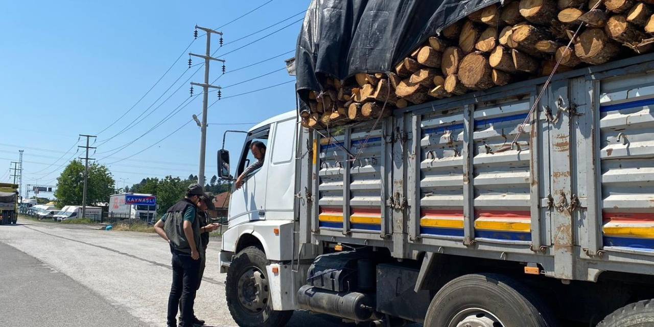 Orman Emvali Taşıyan Araçlar Tek Tek Kontrol Edildi