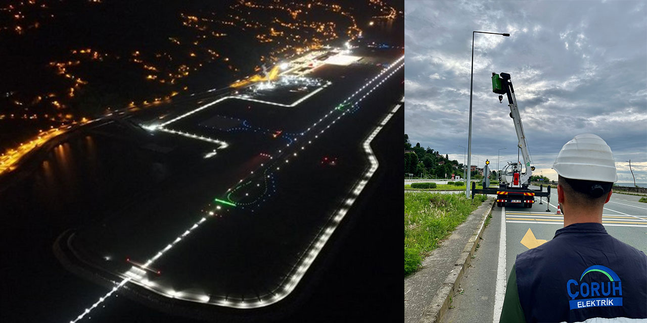 Rize-Artvin Havalimanı yolu güzergâhında aydınlatma sistemi kuruldu