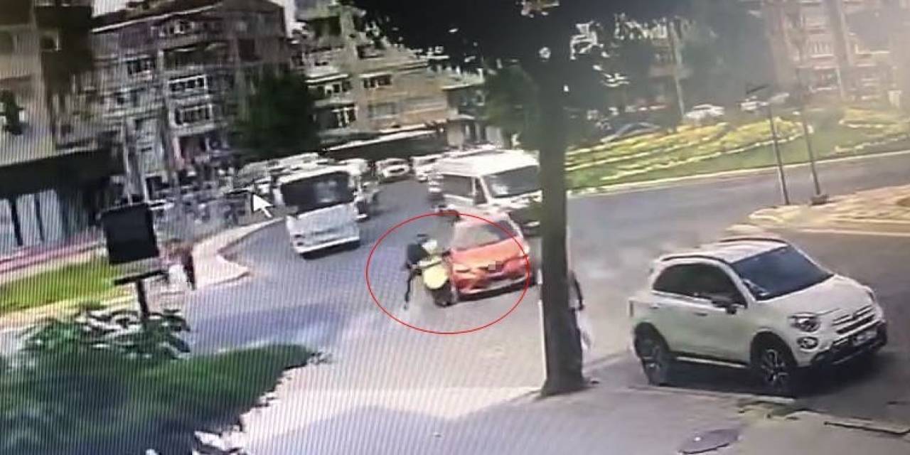Kavşakta 1 Kişinin Yaralandığı Kaza Kamerada