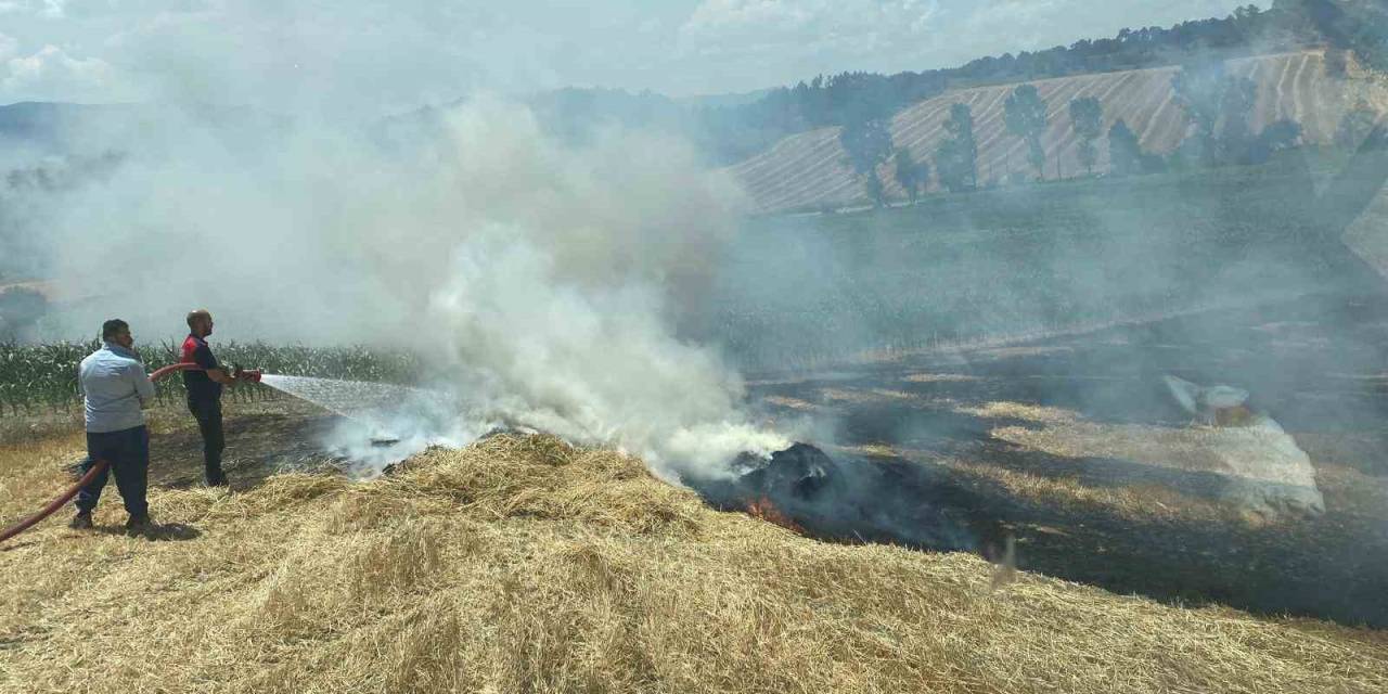 Arpa Tarlası Alev Alev Yandı