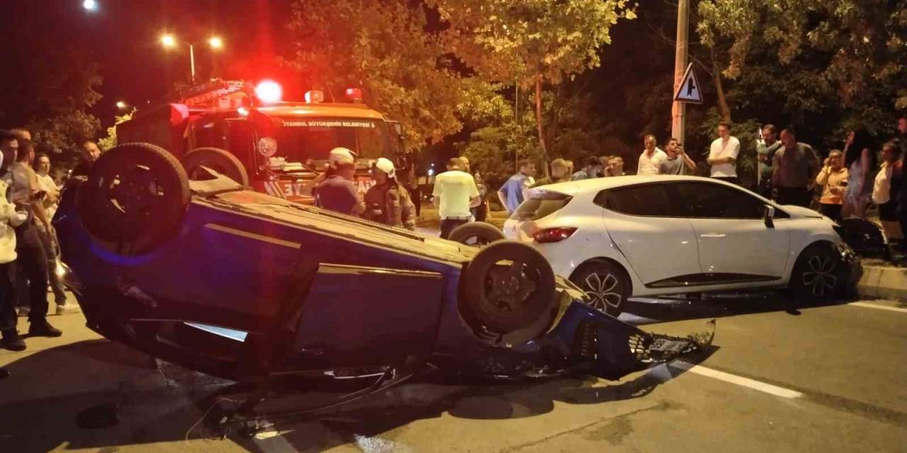 Tuzla’da Kontrolden Çıkan Araç Karşıdan Gelen Otomobile Çarpıp Takla Attı: 1’i Ağır 3 Yaralı