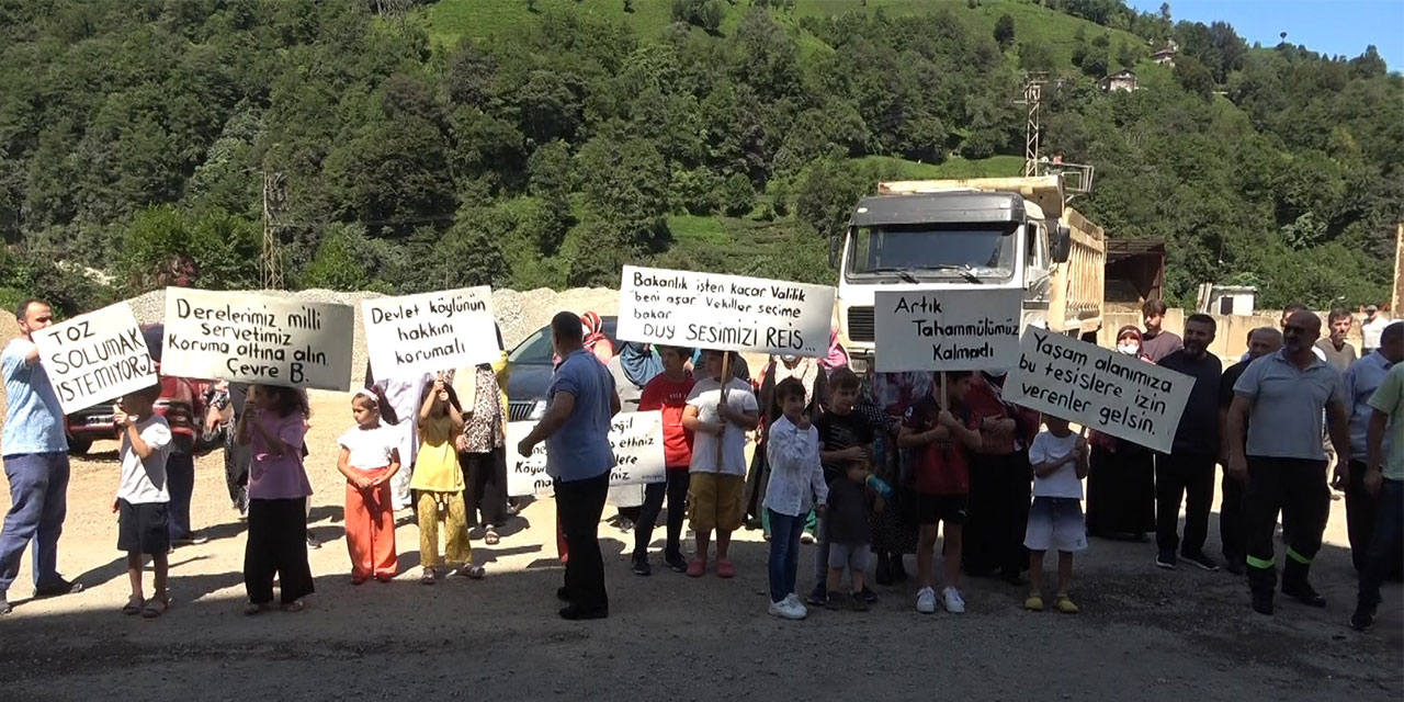 Rize'de taş ve mıcır üretim tesisleri köy halkını canından bezdirdi