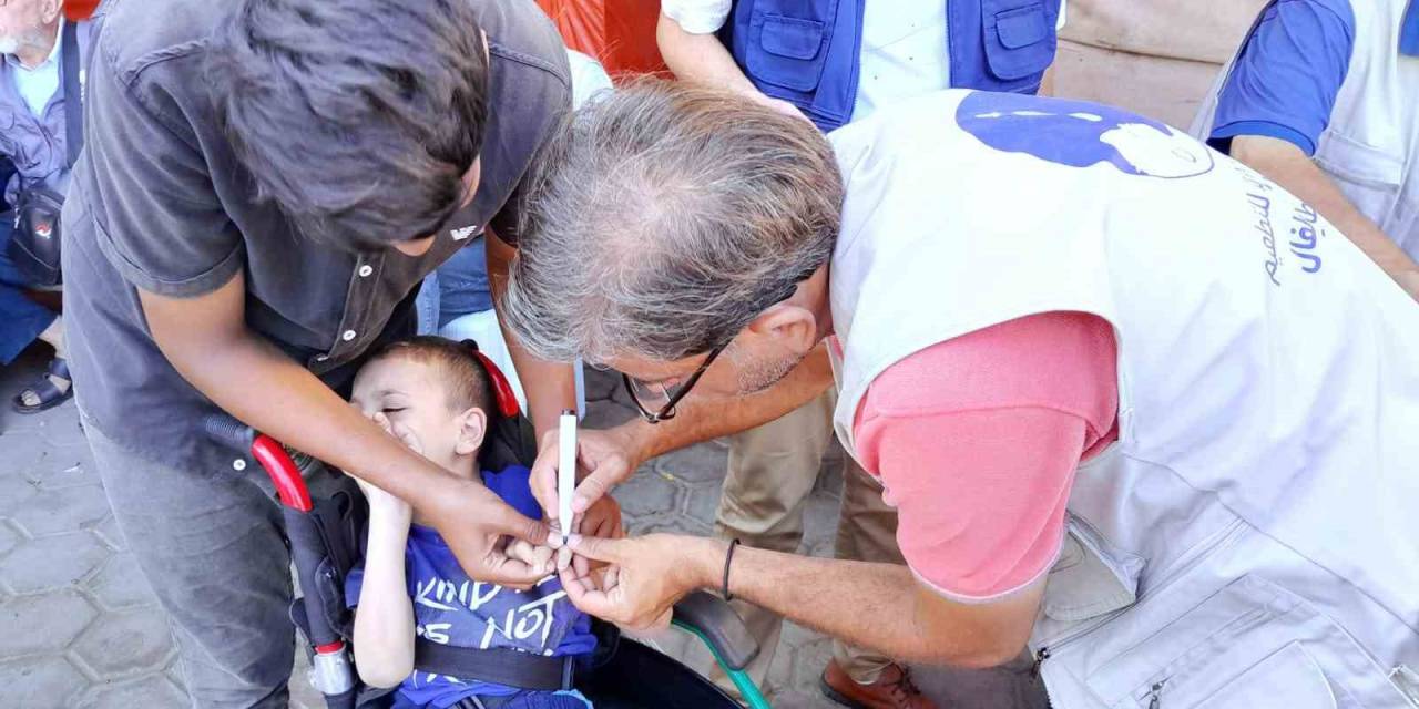 Gazze’de Çocuk Felci Aşı Kampanyası Üçüncü Gününde Devam Ediyor