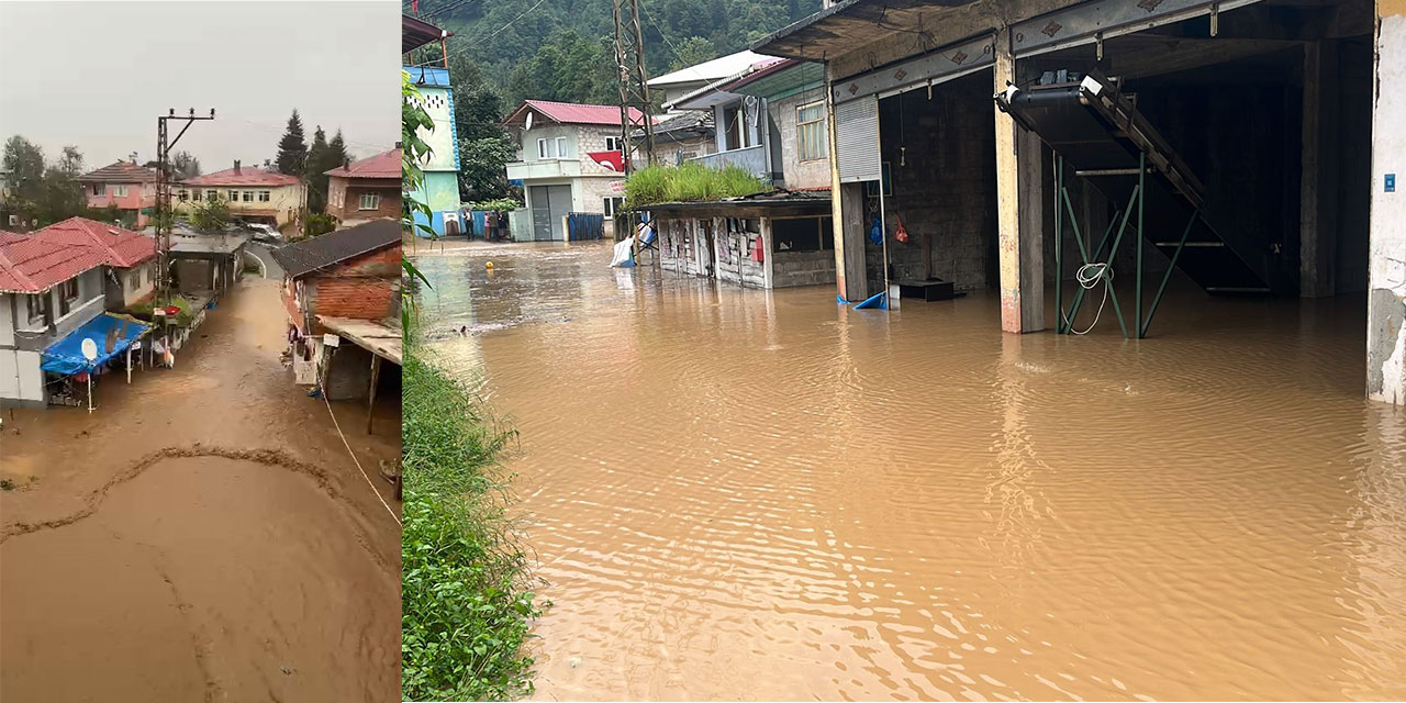 Rize'de şiddetli yağış sonrası heyelanlar meydana geldi