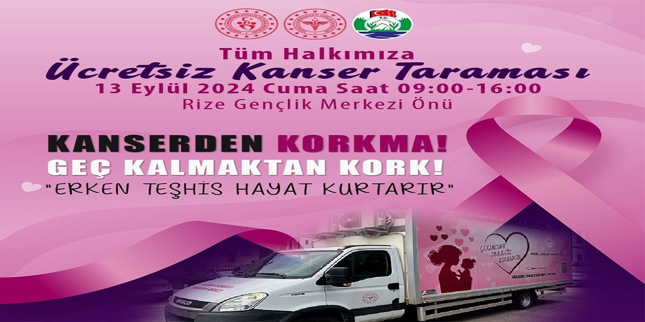 Rize'de Gençlik ve Spor İl Müdürlüğü personeline “Ücretsiz Kanser Taraması” yapılacak