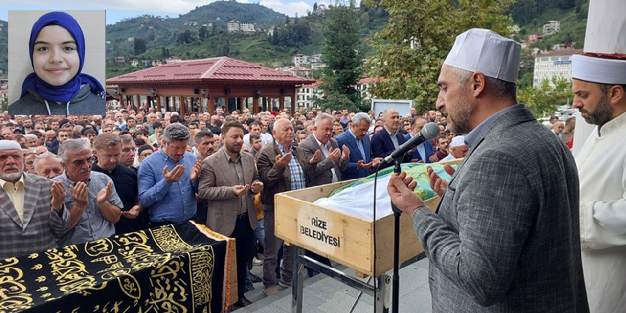 Okulun 4. katından merdiven boşluğuna düşerek ölen Gizem'in cenazesi Rize'de defnedildi