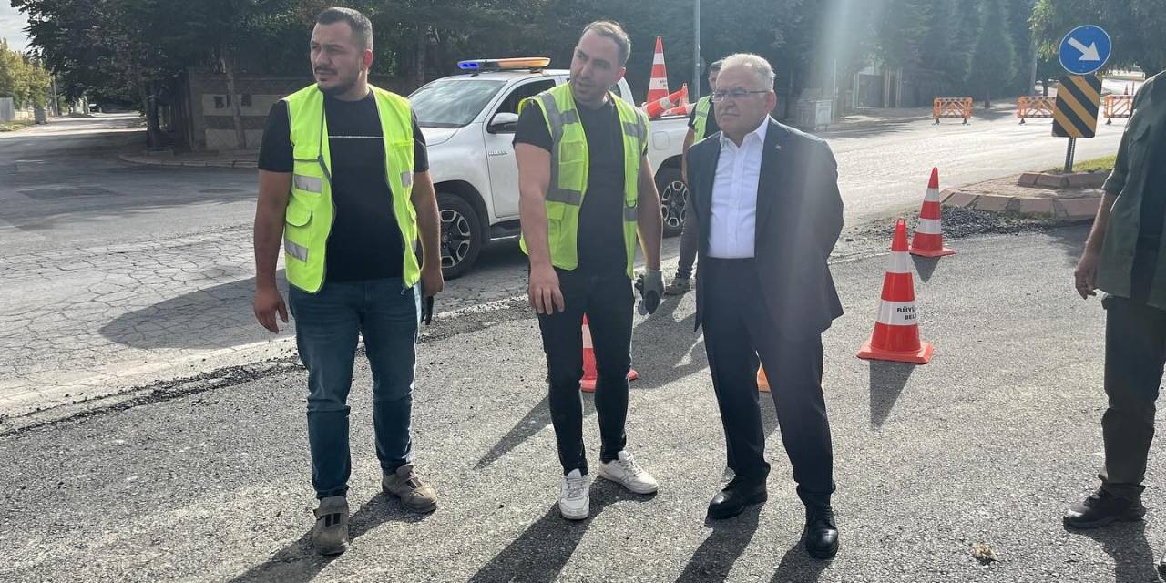 Büyükkılıç’tan, 9 Bin 200 Ton Sıcak Asfalt Kullanılan Çalışmada İnceleme