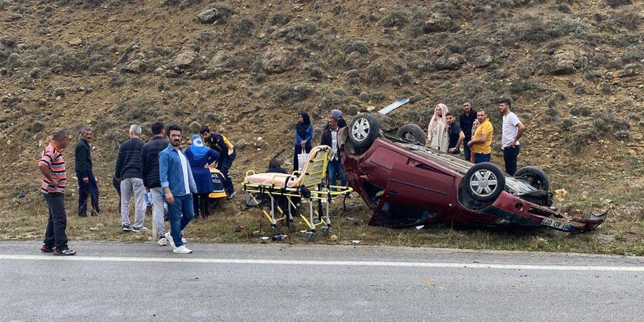 Gümüşhane'de takla atan otomobildeki 6 kişi yaralandı