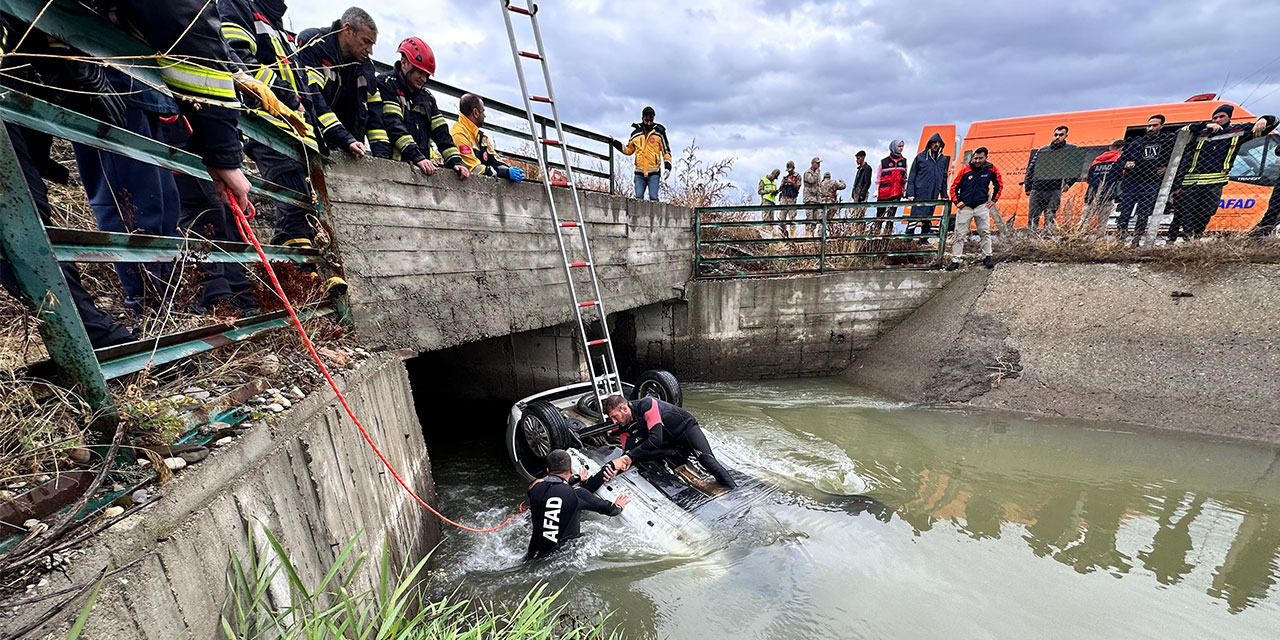 Erzurum’da otomobil su kanalına uçtu: 2 ölü, 1 yaralı