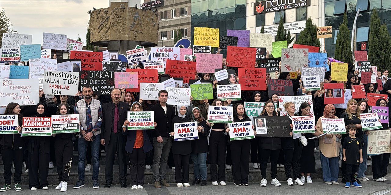 Çaykur Rizesporlu taraftarlardan kadına şiddet ve çocuk istismarına karşı tepki yürüyüşü