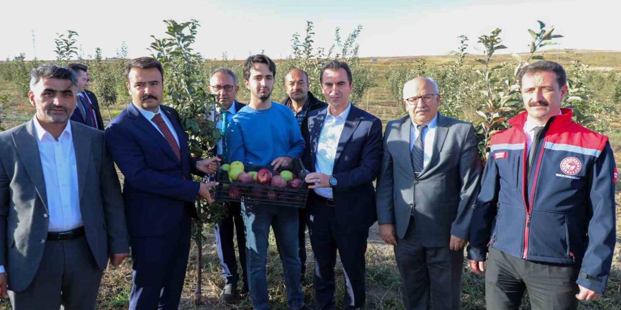 Vali Karakaya, Ahlat’ta Elma Bahçesini Gezdi