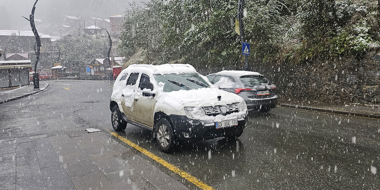 Rize'nin yüksek kesimlerinde kar etkili oldu