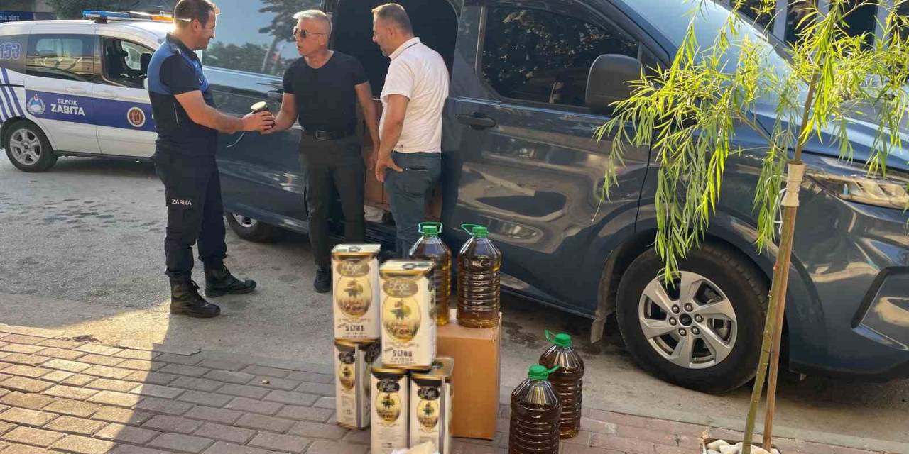 Zabıtalar İnsan Sağlığını Tehdit Eden Sahte Zeytinyağı Satan Şahsı Yakaladı