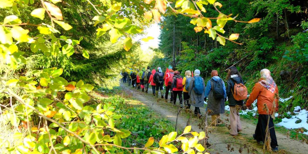 Gümüşhane’nin Doğa Harikası Örümcek Ormanları’nda Cumhuriyet Yürüyüşü