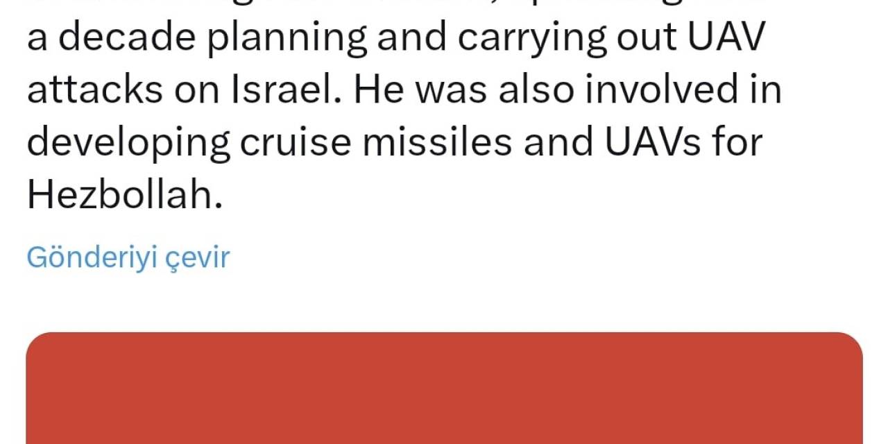 İsrail Ordusu: Hizbullah’ın Hava Kuvvetleri Biriminde Görevli Ali Barakat Öldürüldü