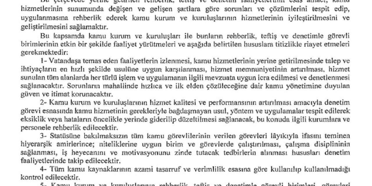 “Rehberlik, Teftiş Ve Denetim Faaliyetlerinin Düzenli Ve Etkin Bir Şekilde Yerine Getirilmesi” Genelgesi Resmi Gazete’de Yayımlandı