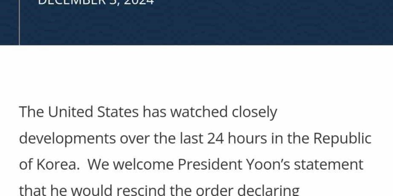 Abd Dışişleri Bakanı Blinken’dan Güney Kore Açıklaması: “Siyasi Anlaşmazlıkların Hukuka Uygun Olarak Çözülmesini Bekliyoruz”