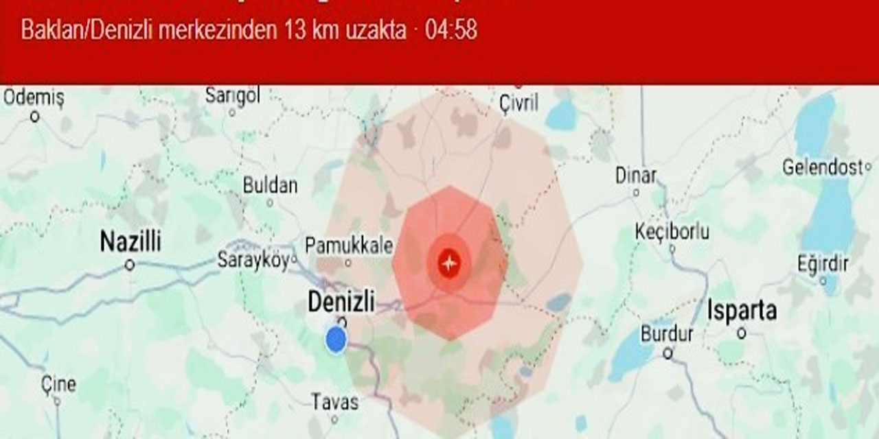 Denizli'de 3.9 şiddetinde deprem meydana geldi