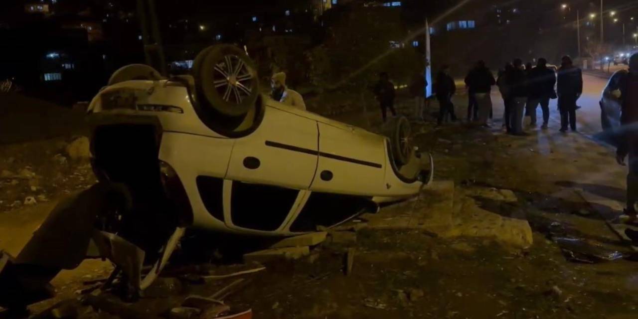 Osmaniye’de Park Halindeki Araca Çarpan Otomobil Takla Attı: 1 Yaralı