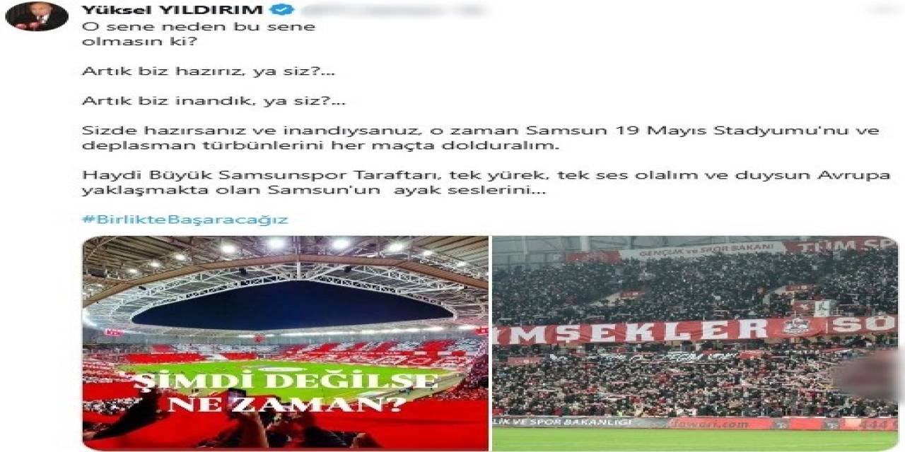 Samsunspor Başkanı Yıldırım, Avrupa Ateşinin Fitilini Yaktı